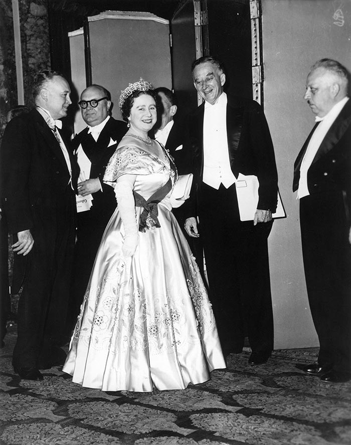 The Queen Mother at a reception at the Waldorf Astoria New York
