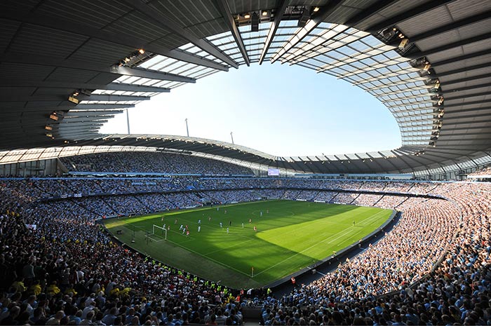 Etihad Stadium - home of Manchester City. Image via VisitManchester