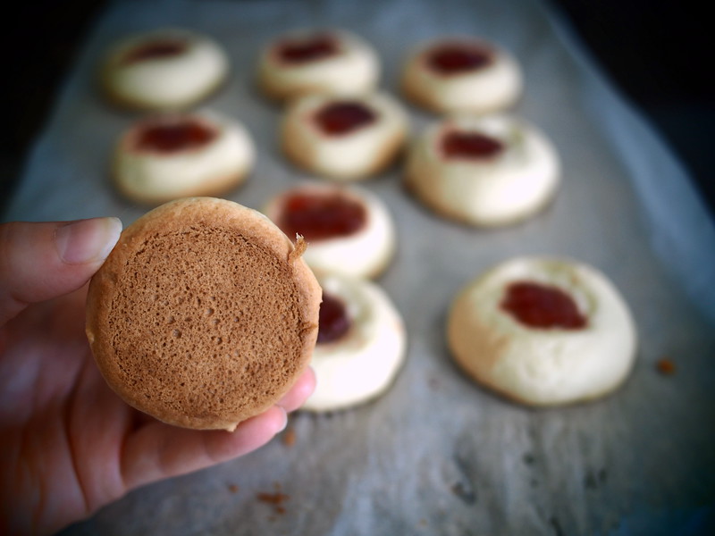 thumbprint cookies with strawberry jam