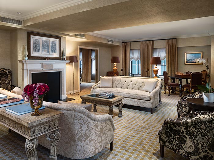 The St. Regis Washington, D.C. Presidential Suite Living Room via Starwood Hotels