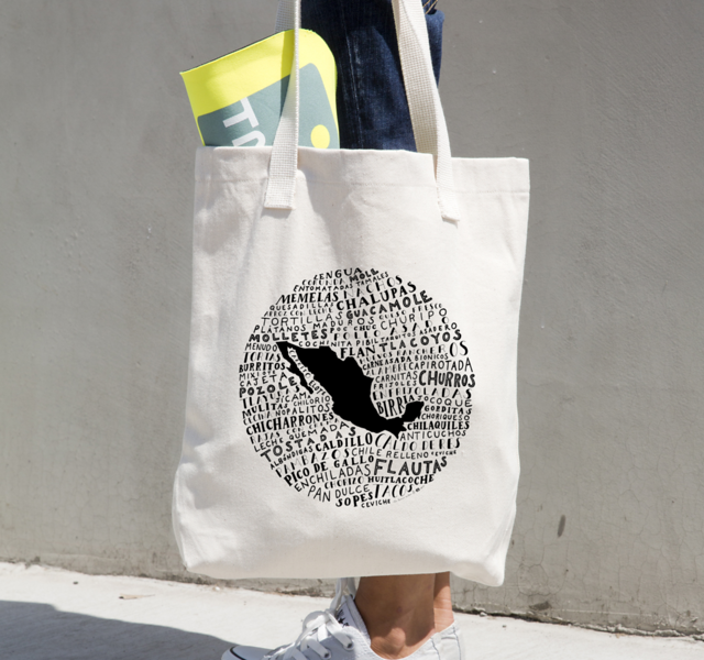 mexico food tote bag