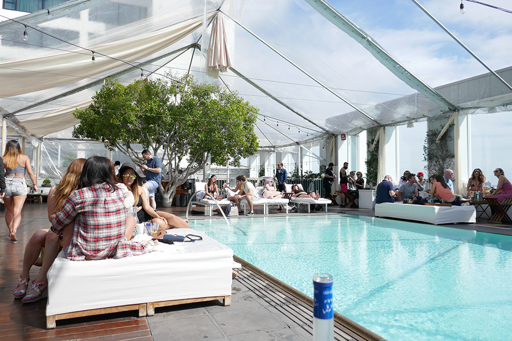 SkyBar pool at the Mondrian Hotel Los Angeles