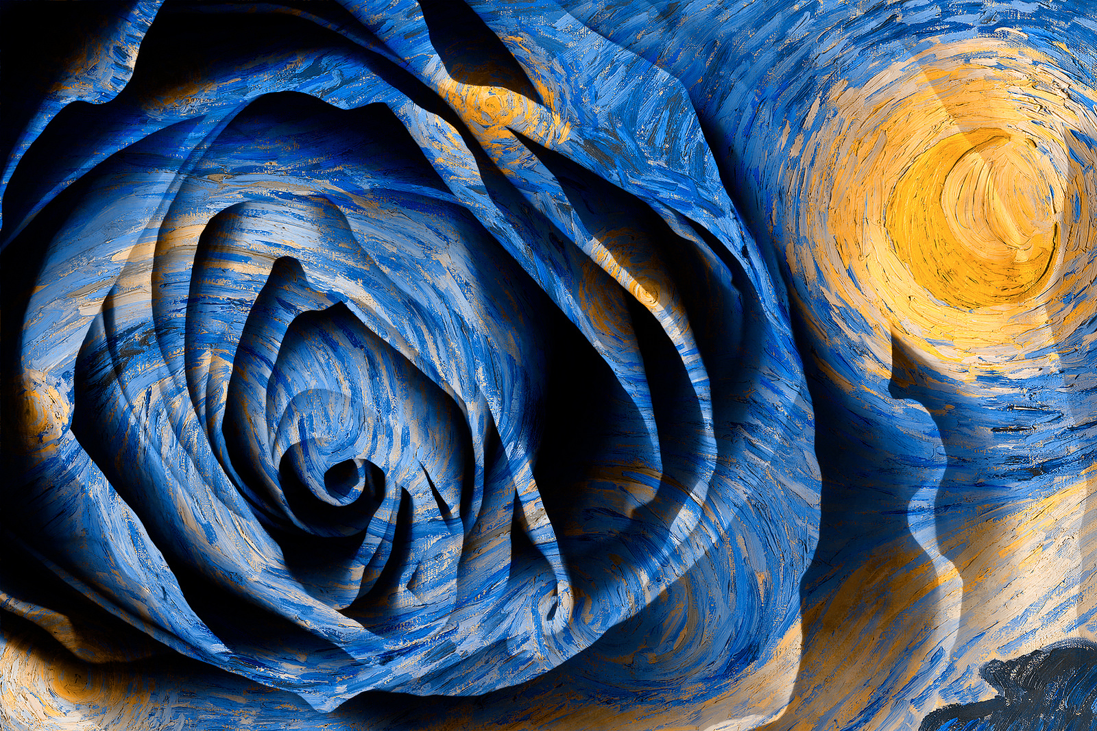 Starry Night Rose - Hybrid Oil & HDR