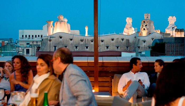 La Pedrera views from the terrace of the Hotel Omm. © Hotel Omm