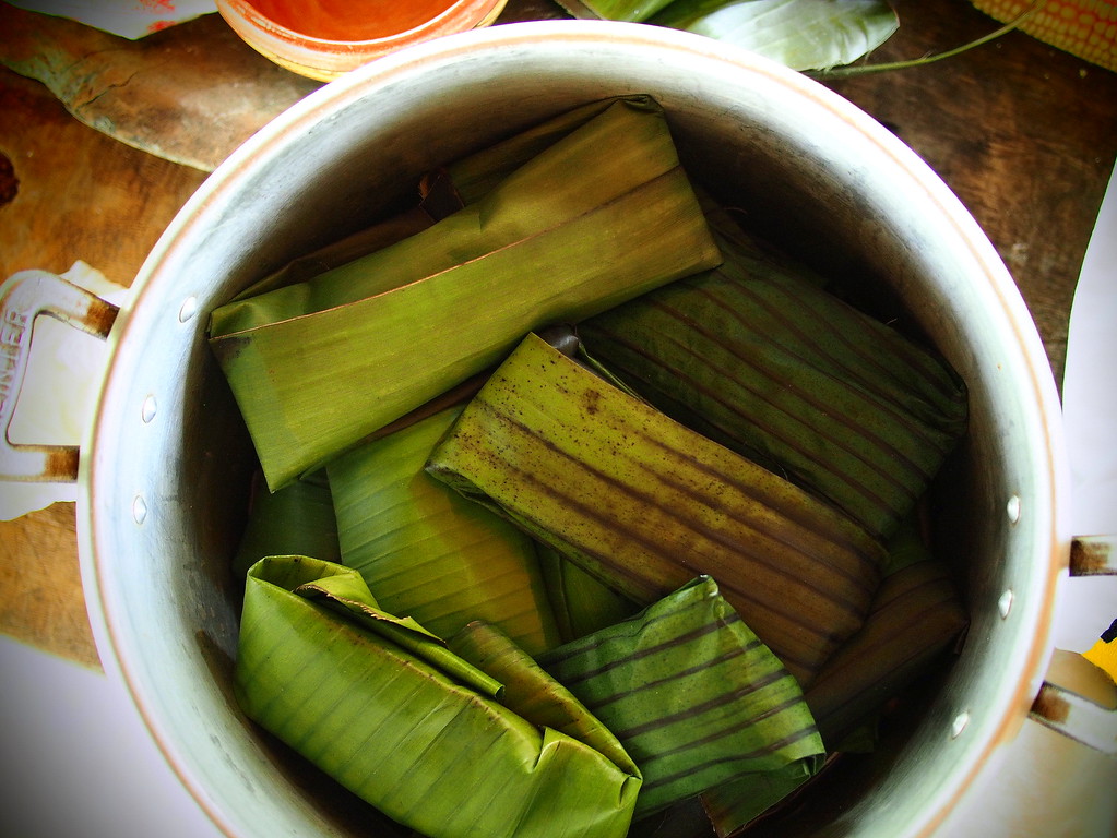 making tamales at a women's coop in san ignatio belize