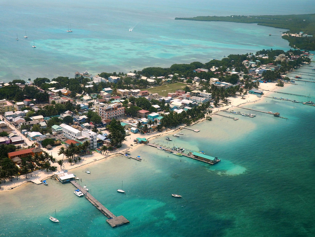 caye caulker aerial view belize