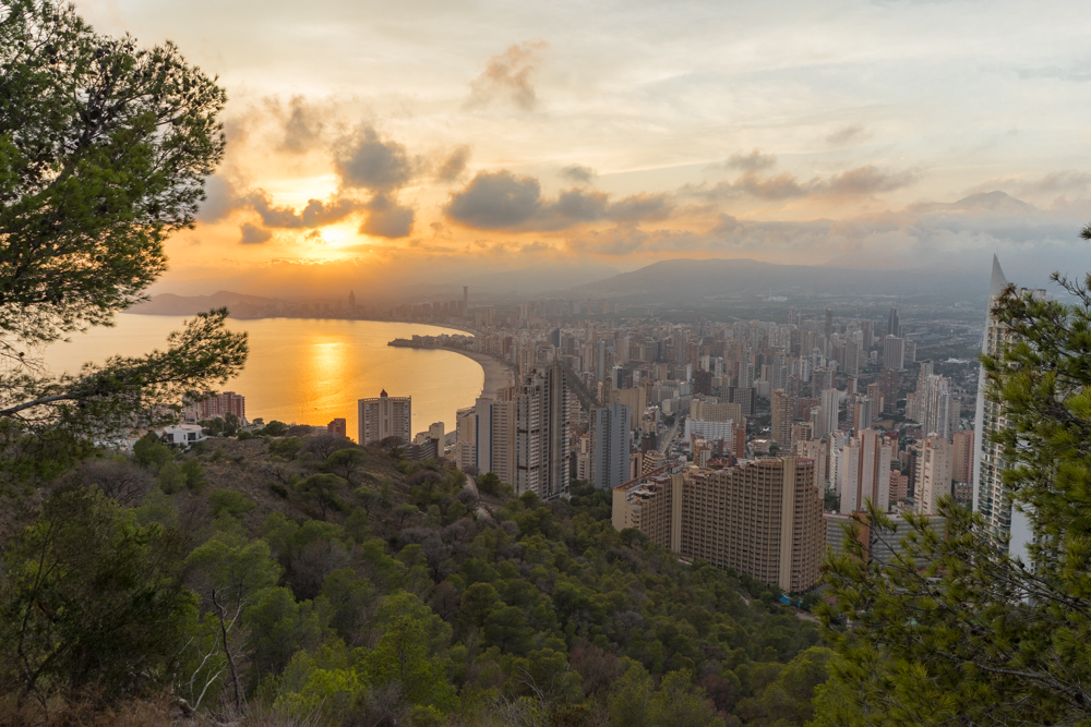 View from the cross at the top Benidorm