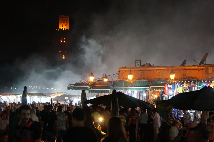 Jemaa el Fna Square at night. Image courtesy of Jiving John via Flickr
