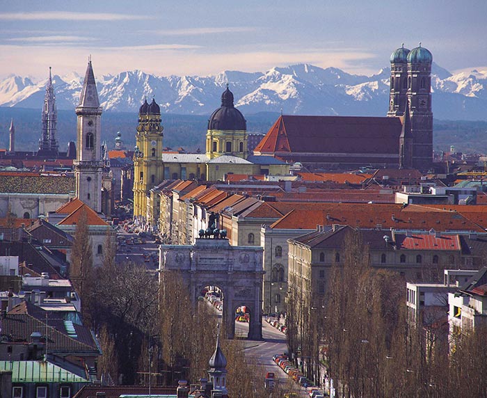 Munich with the mountains (c) Rudolf Sterflinger. Images via München Tourismus
