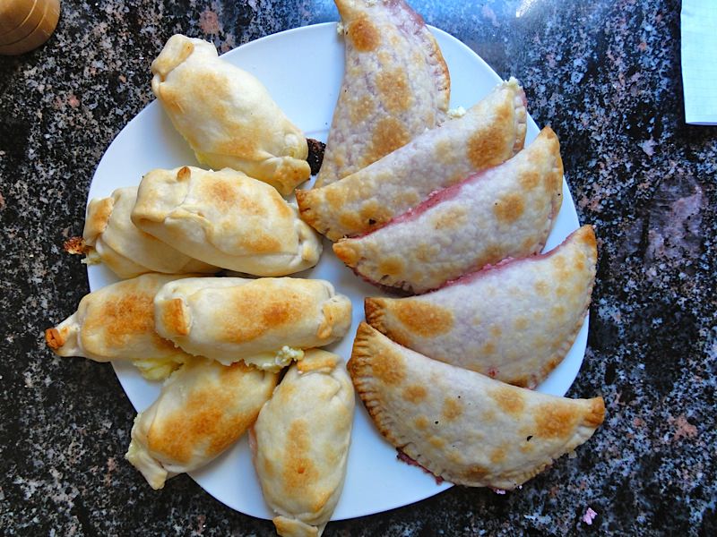 Fresh empanadas -- these ones were homemade in the Cloudhead Arthouse, Salta