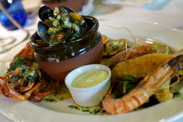 Main: Hot Seafood Platter at The Three Acres, Shelley