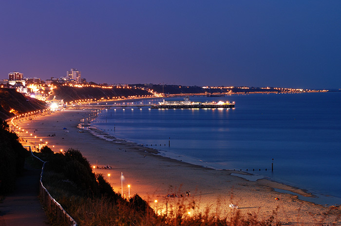View from Alum Chine of Bournemouth Pier. VisitEngland & Bournemouth Tourism