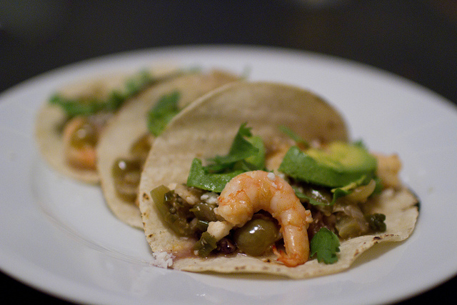 Shrimp and Tomatillo Tacos