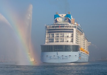 Royal Caribbeans newest and most technologically advanced ship Anthem of the Seas arrives in Southampton where she will be named on Tuesday. In addition to being served drinks by robot bartenders, guests will be able to drive dodgems, learn circus skills, dine in the 18 onboard restaurants and enjoy spectacular ocean views from 300ft above the sea in the North Star viewing pod.