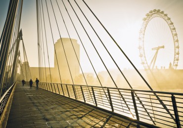 Contemporary Bridge In London At Dawn