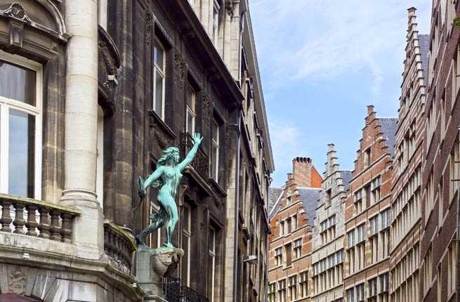 The historic centre of Antwerp. Flanders, Belgium.